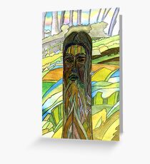 145 - THE GREEN MAN (INSPIRED BY STEVE WALTERS' CARVING) - DAVE EDWARDS - WATERCOLOUR - 2005 Greeting Card