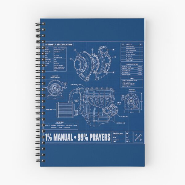 Item preview, Engine Rebuild Blueprint 1 Percent Manual Funny Turbo Mechanic designed and sold by ThirdShiftLab.