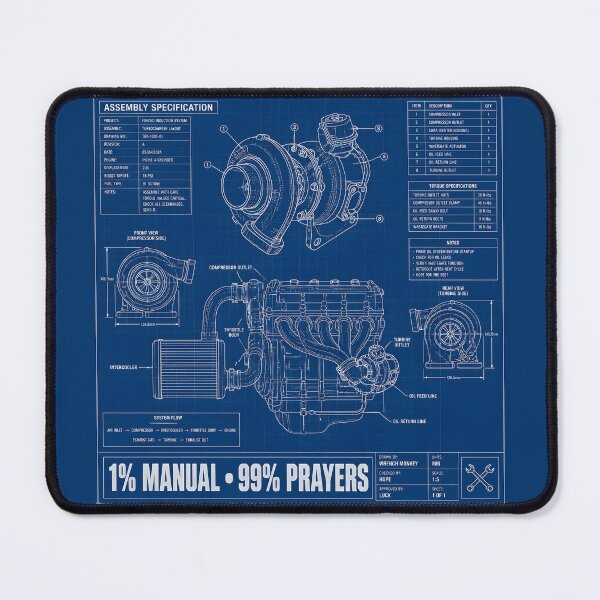 Item preview, Engine Rebuild Blueprint 1 Percent Manual Funny Turbo Mechanic designed and sold by ThirdShiftLab.
