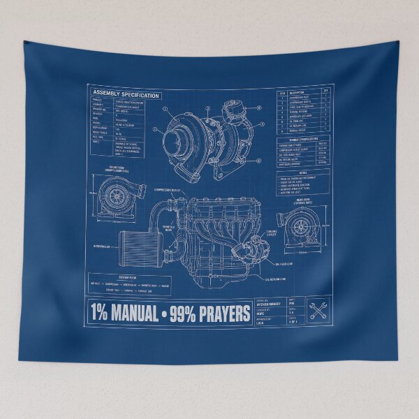 Item preview, Engine Rebuild Blueprint 1 Percent Manual Funny Turbo Mechanic designed and sold by ThirdShiftLab.