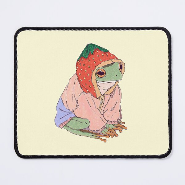 Item preview, Frog Wearing Strawberry Hat Cardigan designed and sold by jianina-alondra.