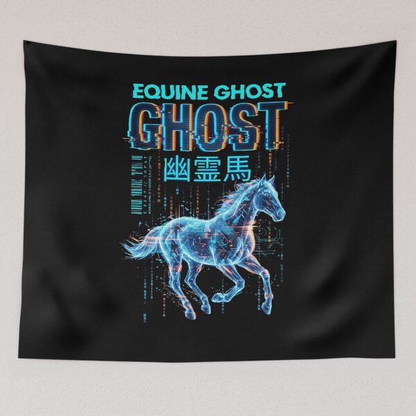 Item preview, Equine Ghost — Neon Cyberpunk Digital Horse Design Tee v1 designed and sold by CornishPixiPony.