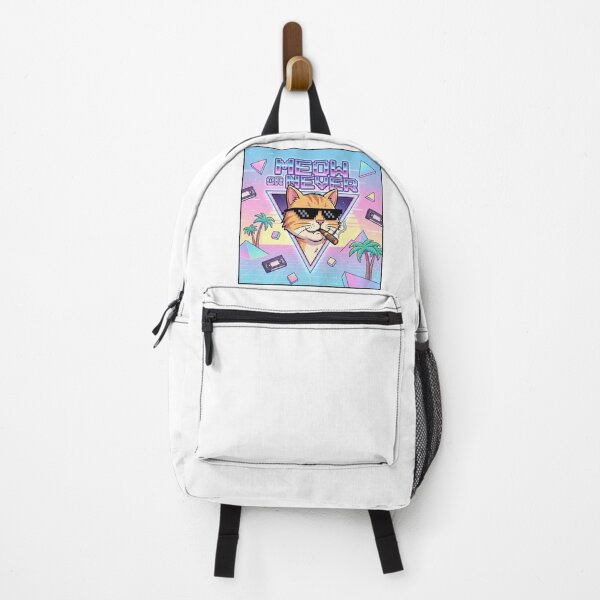 Item preview, Meow Or Never Vaporwave Cat - Retro 80s 90s Synthwave Cool Cat designed and sold by HealingEraInk.