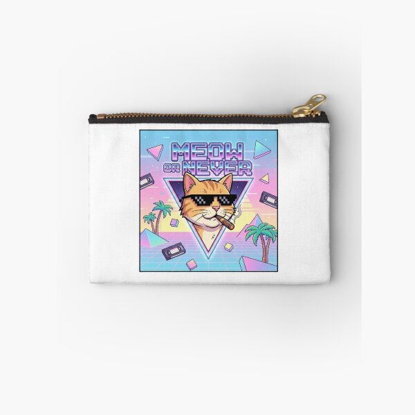 Item preview, Meow Or Never Vaporwave Cat - Retro 80s 90s Synthwave Cool Cat designed and sold by HealingEraInk.