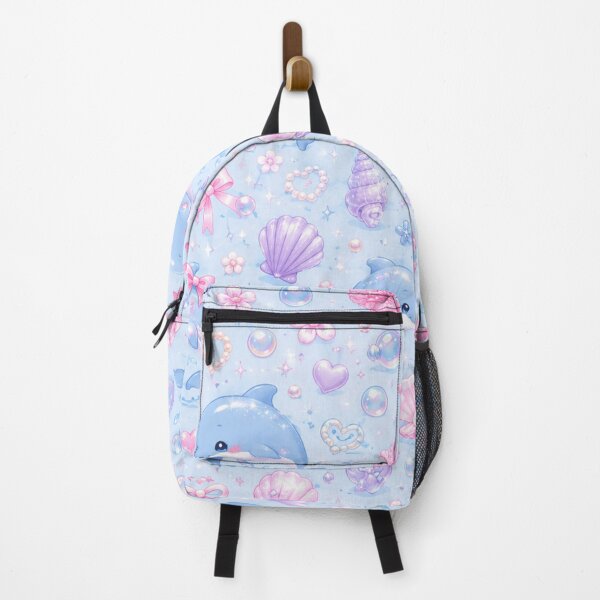 Item preview, Cute Kawaii Dolphin Ocean Pattern – Pastel Pink Blue Sea Life Design designed and sold by Moonlight Studio.