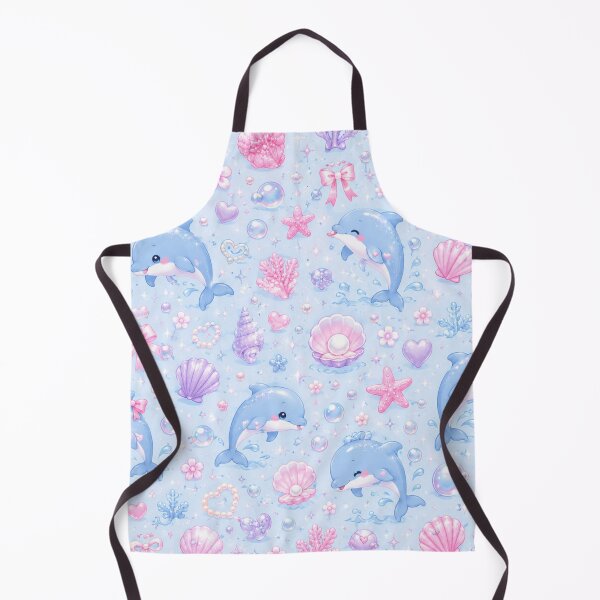 Item preview, Cute Kawaii Dolphin Ocean Pattern – Pastel Pink Blue Sea Life Design designed and sold by Moonlight Studio.