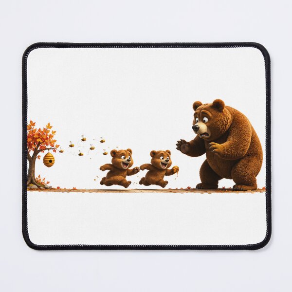 Item preview, Mischievous Bear Cubs Autumn Mug – Honey Bee Adventure designed and sold by HO•Designs.
