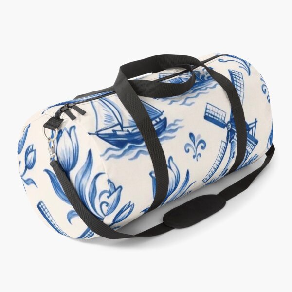 Item preview, Delftware Windmill Tulip Seamless Pattern | Blue and White Dutch Delft Tile designed and sold by StickyGuys.