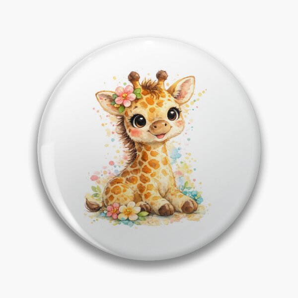 Item preview, Cute giraffe watercolor style colorful illustration  designed and sold by lafataviola.