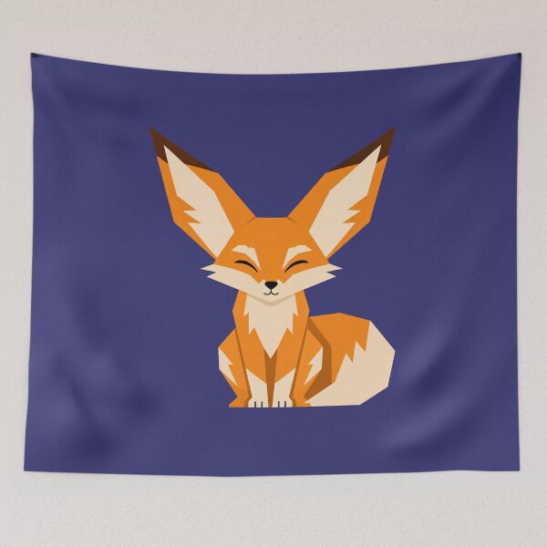Item preview, Geometric Fennec Fox – Cute Low Poly Desert Fox Illustration designed and sold by HueHup.