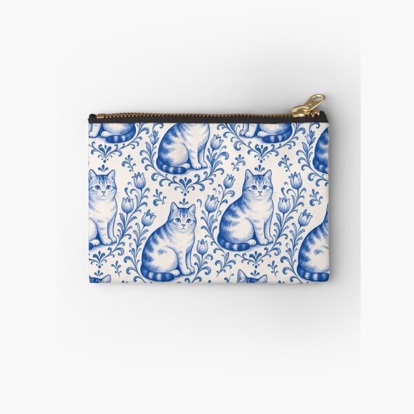 Item preview, Delftware Cat Seamless Pattern | Blue and White Dutch Delft Cat Tile designed and sold by StickyGuys.
