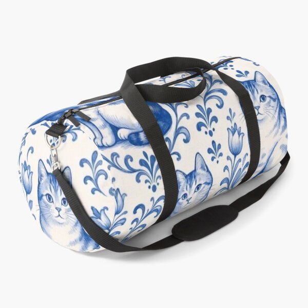 Item preview, Delftware Cat Seamless Pattern | Blue and White Dutch Delft Cat Tile designed and sold by StickyGuys.