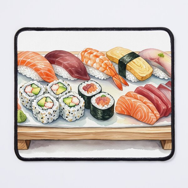 Item preview, Japanese Sushi Watercolor Illustration designed and sold by BetweenForms.