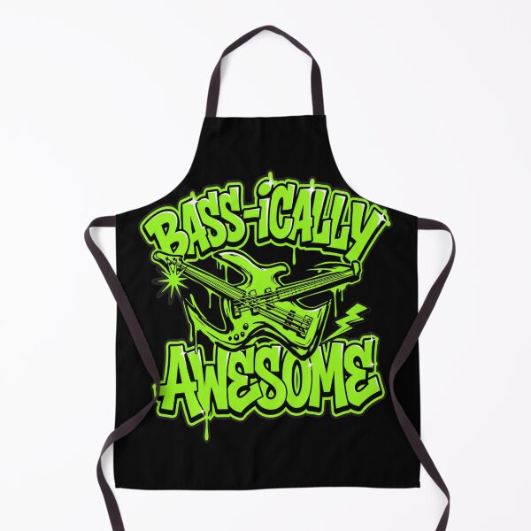 Item preview, Bass-ically Awesome – Neon Bass Guitar Pun Design designed and sold by Midnight Veil Designs.