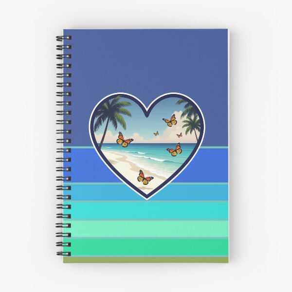 Item preview, Butterflies in Beachy Heart on Retro Stripes Coastal Background designed and sold by Beachy.
