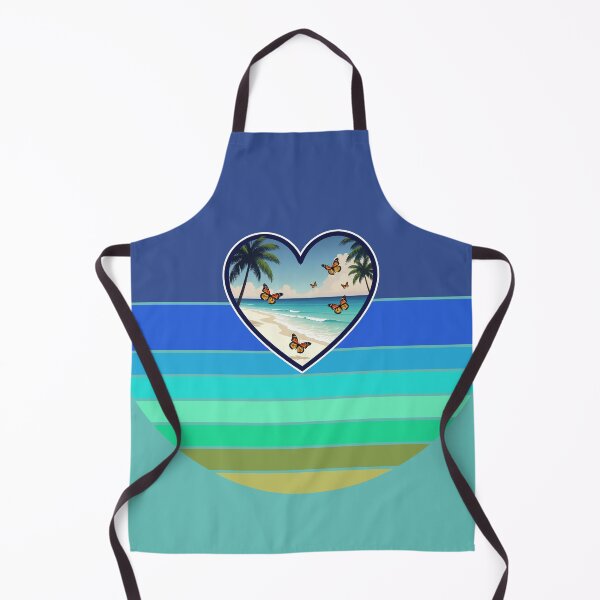 Item preview, Butterflies in Beachy Heart on Retro Stripes Coastal Background designed and sold by Beachy.