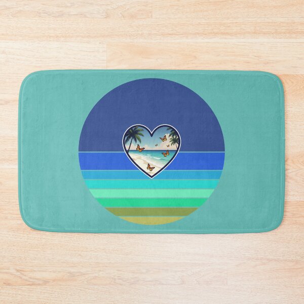 Item preview, Butterflies in Beachy Heart on Retro Stripes Coastal Background designed and sold by Beachy.