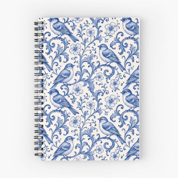 Item preview, Delftware Songbird Vine Seamless Pattern | Blue and White Dutch Delft Wallpaper designed and sold by StickyGuys.