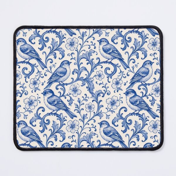 Item preview, Delftware Songbird Vine Seamless Pattern | Blue and White Dutch Delft Wallpaper designed and sold by StickyGuys.