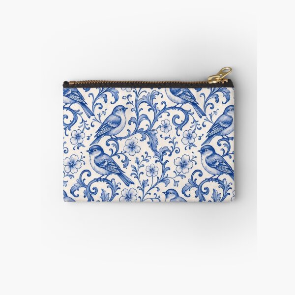 Item preview, Delftware Songbird Vine Seamless Pattern | Blue and White Dutch Delft Wallpaper designed and sold by StickyGuys.