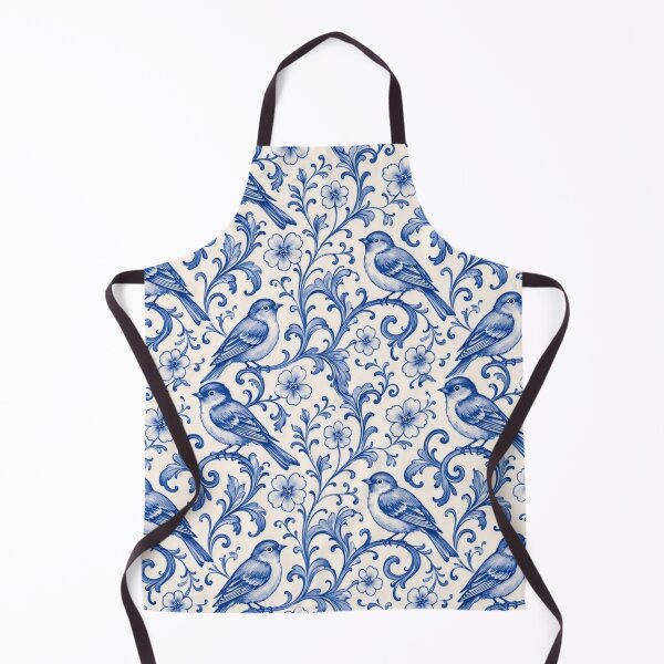 Item preview, Delftware Songbird Vine Seamless Pattern | Blue and White Dutch Delft Wallpaper designed and sold by StickyGuys.