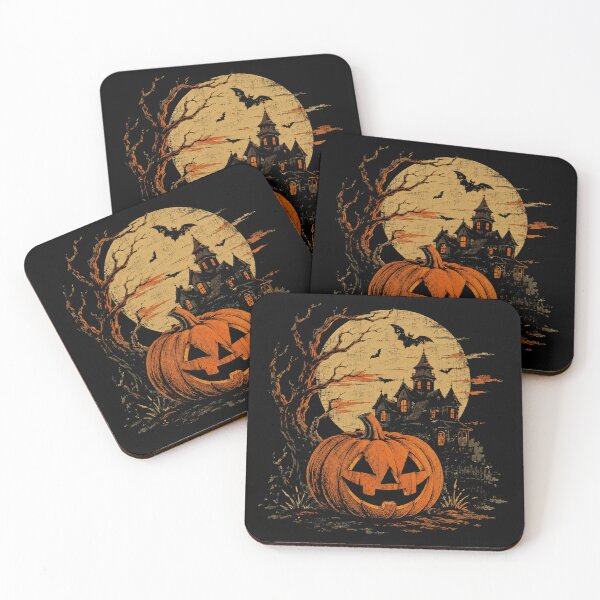 Item preview, Vintage Haunted Pumpkin Halloween Night Retro designed and sold by Moizento.
