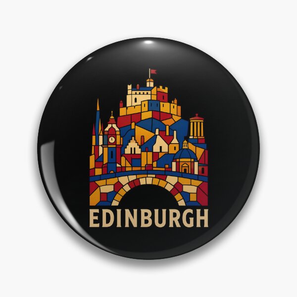 Item preview, Edinburgh Skyline in Bold Stained-Glass Colour designed and sold by Fenay Designs.