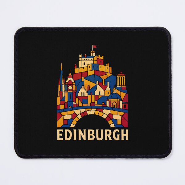 Item preview, Edinburgh Skyline in Bold Stained-Glass Colour designed and sold by Fenay Designs.