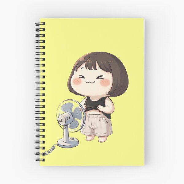Item preview, Cute Chibi Girl Cooling Off With Fan designed and sold by ArtivoNest.