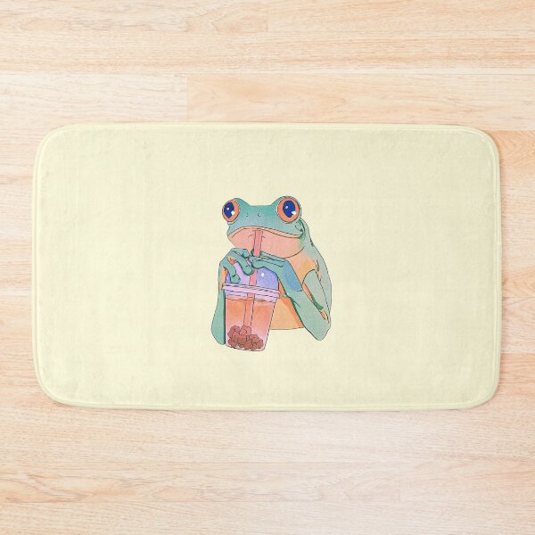 Item preview, Frog Sipping Bubble Tea Illustration designed and sold by jianina-alondra.