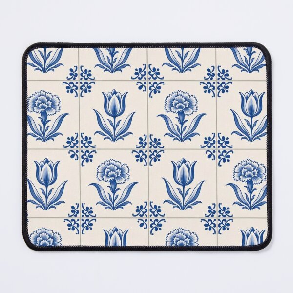 Item preview, Delft Tile Floral Seamless Pattern | Blue and White Dutch Tile Wall designed and sold by StickyGuys.