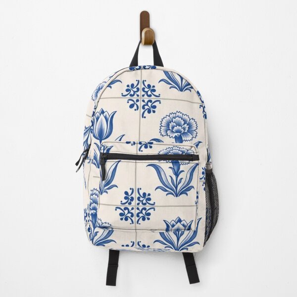 Item preview, Delft Tile Floral Seamless Pattern | Blue and White Dutch Tile Wall designed and sold by StickyGuys.