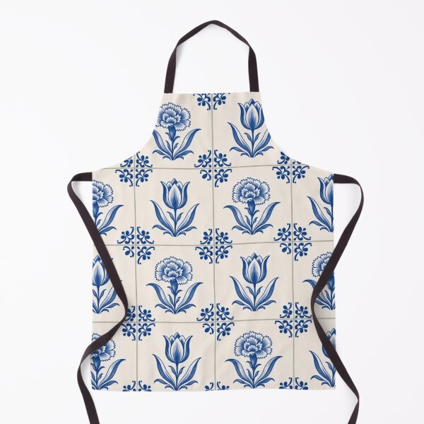 Item preview, Delft Tile Floral Seamless Pattern | Blue and White Dutch Tile Wall designed and sold by StickyGuys.