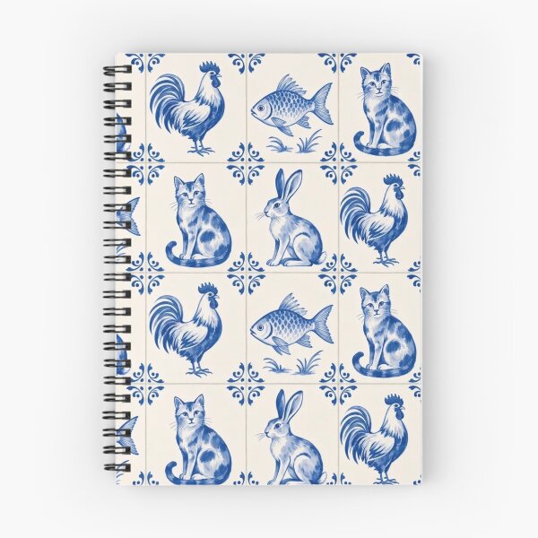 Item preview, Delft Tile Animal Seamless Pattern | Blue and White Dutch Tile Menagerie designed and sold by StickyGuys.