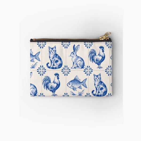 Item preview, Delft Tile Animal Seamless Pattern | Blue and White Dutch Tile Menagerie designed and sold by StickyGuys.