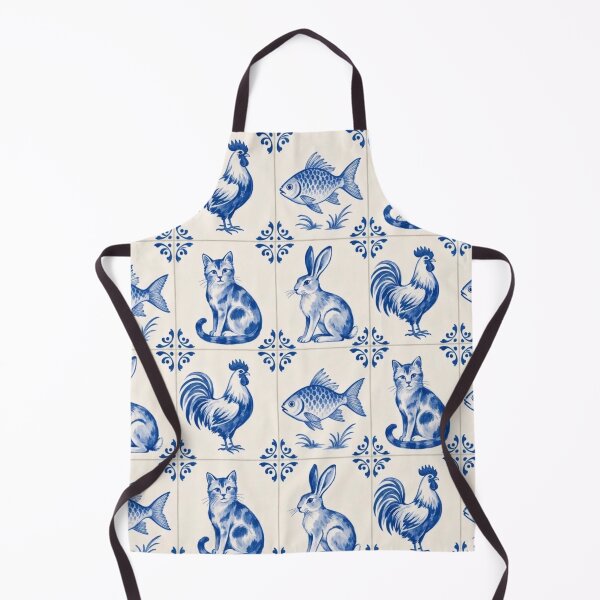 Item preview, Delft Tile Animal Seamless Pattern | Blue and White Dutch Tile Menagerie designed and sold by StickyGuys.