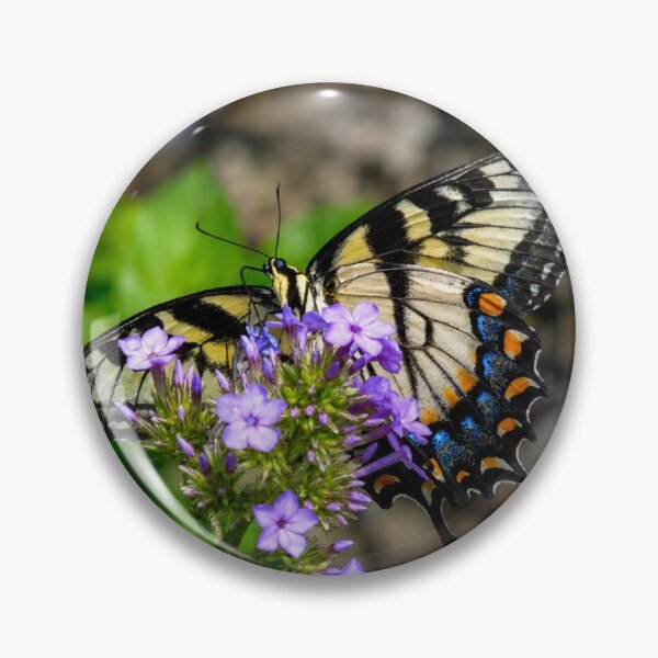 Item preview, Tiger Swallowtail butterfly on purple flowers designed and sold by Astute-Artio-Photography.
