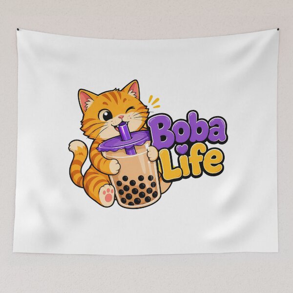 Item preview, Boba Life Tabby Adorable Chibi Milk Tea designed and sold by chattsuede.