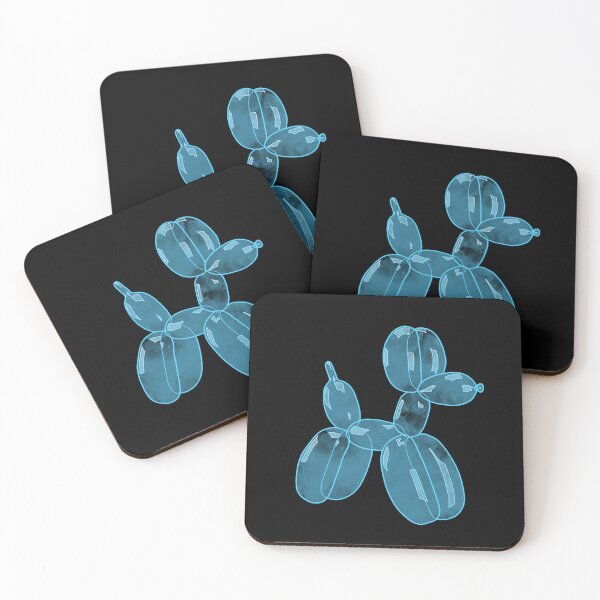 Item preview, Neon Balloon Dog - Blue on Black designed and sold by FoxfireStardust.