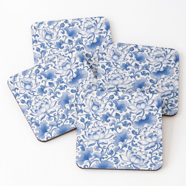 Item preview, Chinese Porcelain Lotus Scroll Seamless Pattern | Blue and White Cobalt Floral designed and sold by StickyGuys.