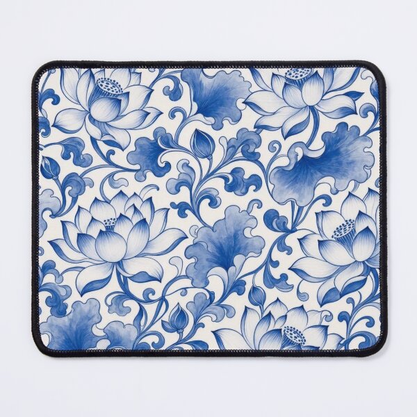 Item preview, Chinese Porcelain Lotus Scroll Seamless Pattern | Blue and White Cobalt Floral designed and sold by StickyGuys.