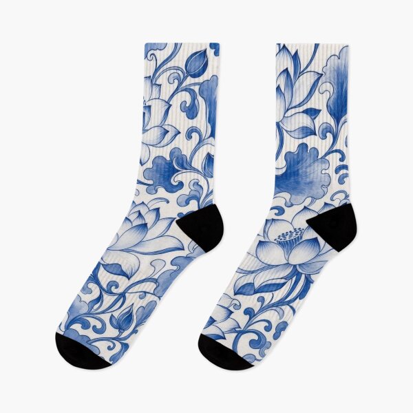 Item preview, Chinese Porcelain Lotus Scroll Seamless Pattern | Blue and White Cobalt Floral designed and sold by StickyGuys.