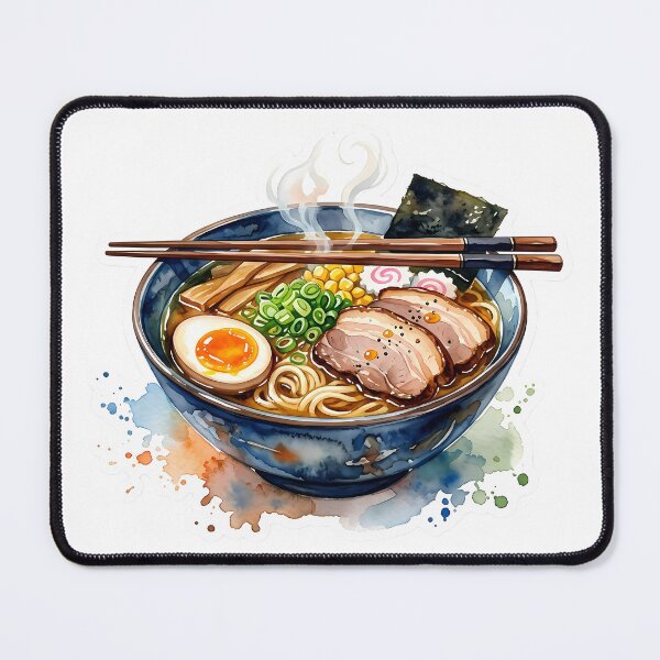 Item preview, Hot Japanese Ramen Bowl Watercolor Illustration designed and sold by BetweenForms.