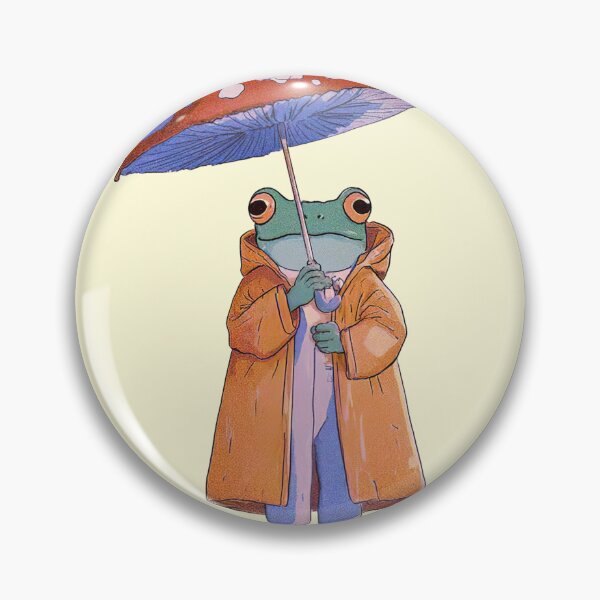 Item preview, Frog In Raincoat With Mushroom Umbrella designed and sold by jianina-alondra.