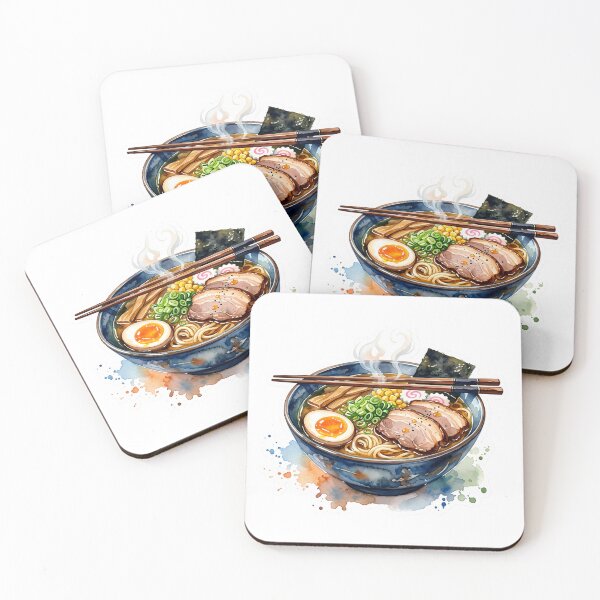 Item preview, Hot Japanese Ramen Bowl Watercolor Illustration designed and sold by BetweenForms.