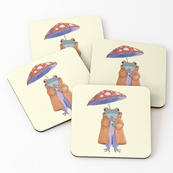 Item preview, Frog In Raincoat With Mushroom Umbrella designed and sold by jianina-alondra.