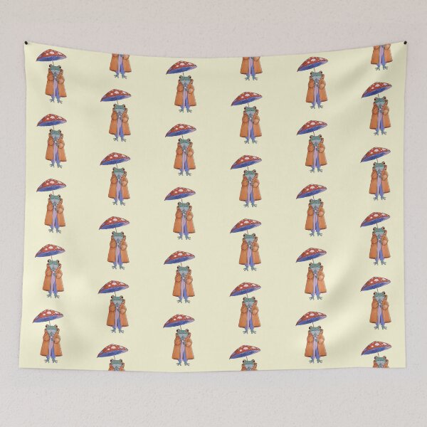 Item preview, Frog In Raincoat With Mushroom Umbrella designed and sold by jianina-alondra.