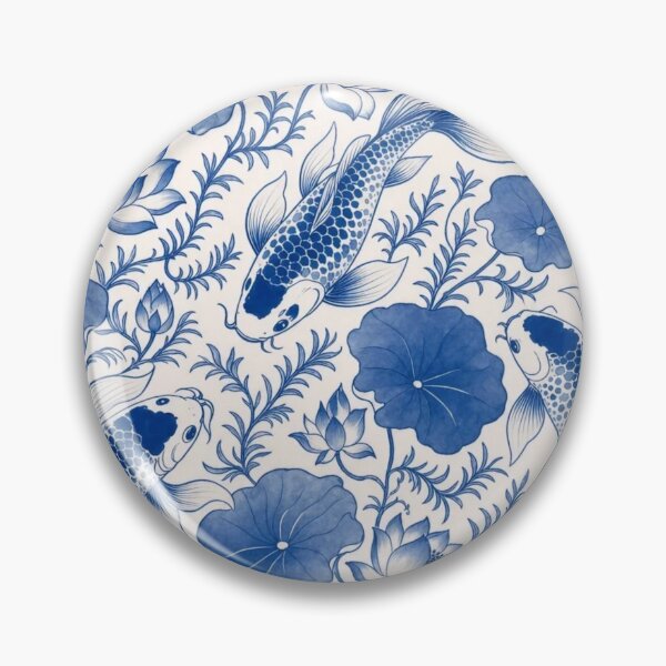 Item preview, Chinese Porcelain Koi Fish Seamless Pattern | Blue and White Cobalt Porcelain designed and sold by StickyGuys.