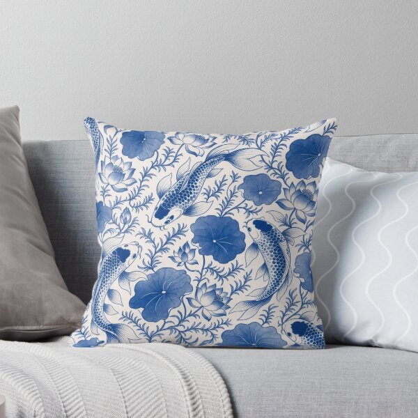 Item preview, Chinese Porcelain Koi Fish Seamless Pattern | Blue and White Cobalt Porcelain designed and sold by StickyGuys.