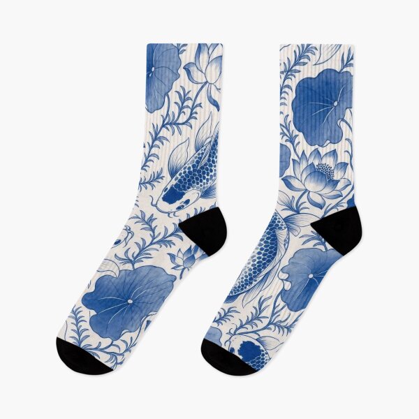 Item preview, Chinese Porcelain Koi Fish Seamless Pattern | Blue and White Cobalt Porcelain designed and sold by StickyGuys.